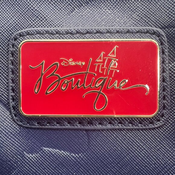 Walt Disney Boutique Handbag Purse Minnie Mouse Polka Dot White Bow Navy Blue - Picture 3 of 16